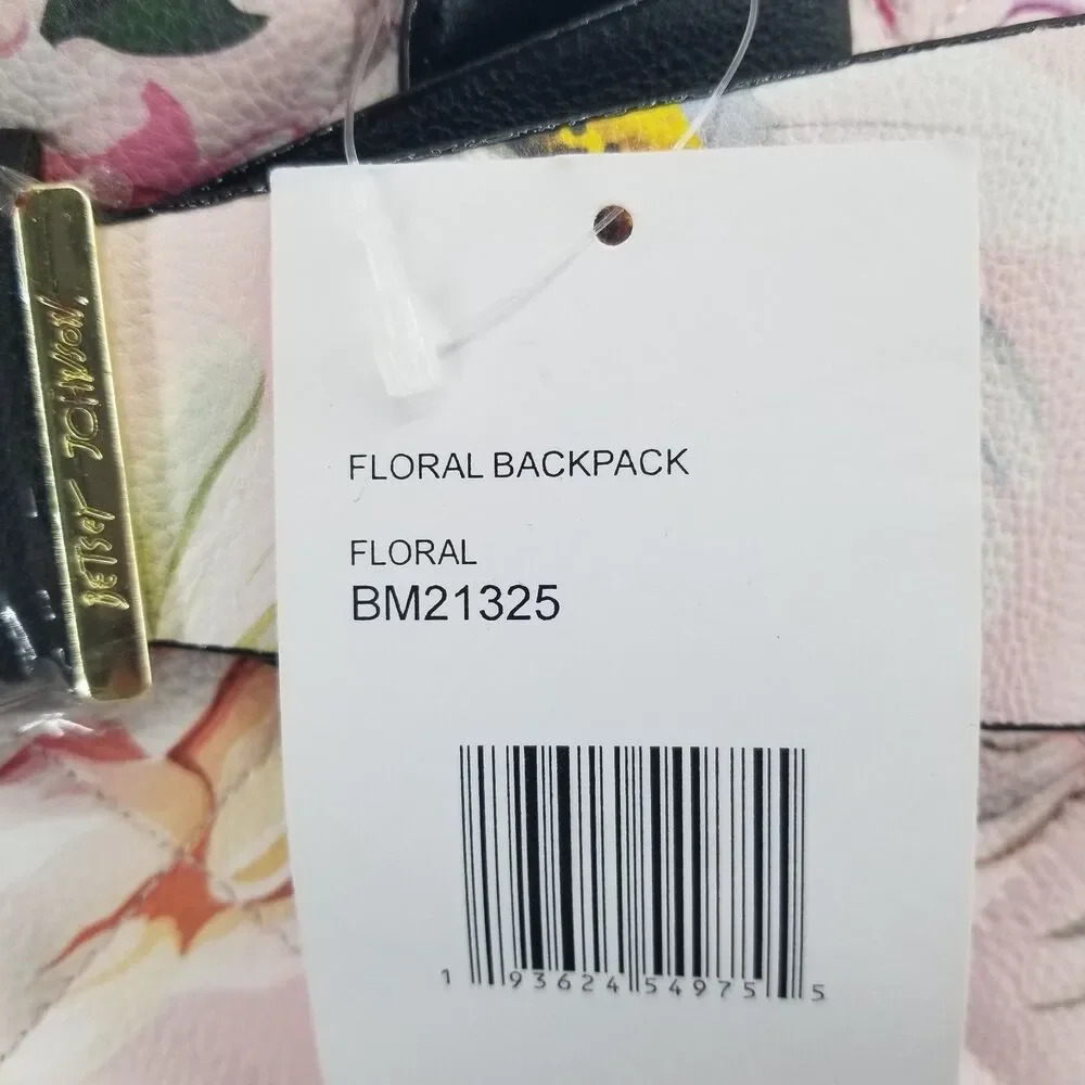 NWT Betsey Johnson Floral Print Backpack Approx 14